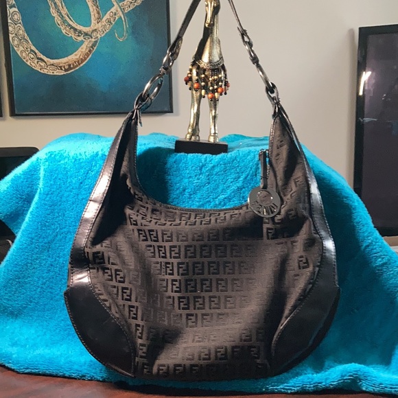 Black Fendi Zucca Canvas &Leather hobo bag - Picture 2 of 10